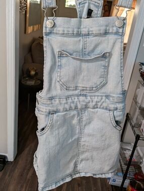 Light Wash Denim Overall Dress